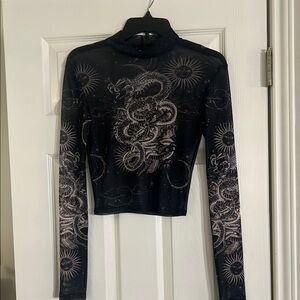 BDG Black Fitted Crop Bodysuit